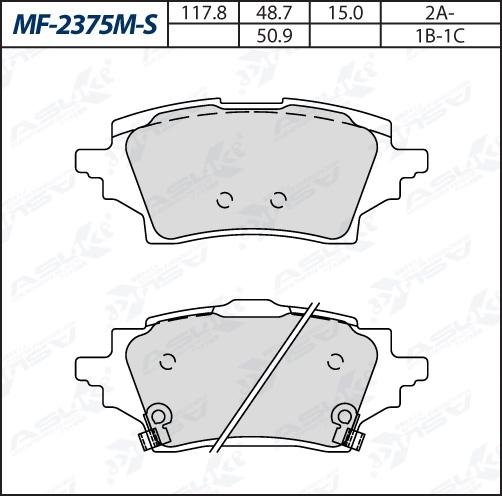 ASUKI MF-2375M-S - Гальмівні колодки, дискові гальма autozip.com.ua