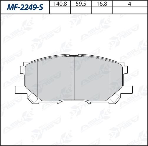 ASUKI MF-2249-S - Гальмівні колодки, дискові гальма autozip.com.ua