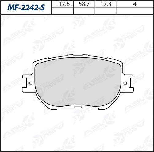 ASUKI MF-2242-S - Гальмівні колодки, дискові гальма autozip.com.ua