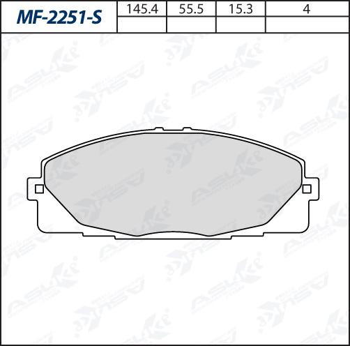 ASUKI MF-2251-S - Гальмівні колодки, дискові гальма autozip.com.ua