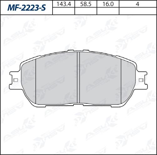 ASUKI MF-2223-S - Гальмівні колодки, дискові гальма autozip.com.ua