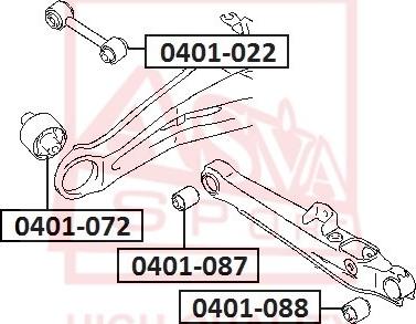 ASVA 0401-088 - Сайлентблок, важеля підвіски колеса autozip.com.ua