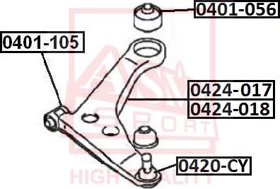 ASVA 0424-018 - Важіль незалежної підвіски колеса autozip.com.ua