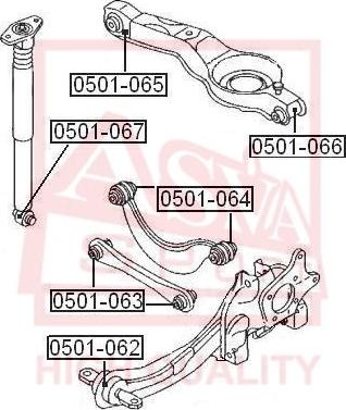 ASVA 0501-065 - Сайлентблок, важеля підвіски колеса autozip.com.ua