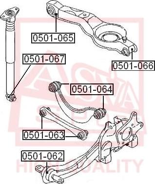 ASVA 0501-062 - Сайлентблок, важеля підвіски колеса autozip.com.ua