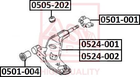 ASVA 0524-001 - Важіль незалежної підвіски колеса autozip.com.ua