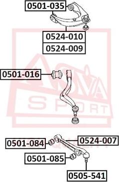 ASVA 0524-010 - Важіль незалежної підвіски колеса autozip.com.ua