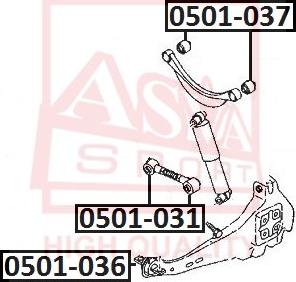 ASVA 0501-036 - Сайлентблок, важеля підвіски колеса autozip.com.ua