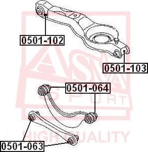 ASVA 0501-103 - Сайлентблок, важеля підвіски колеса autozip.com.ua