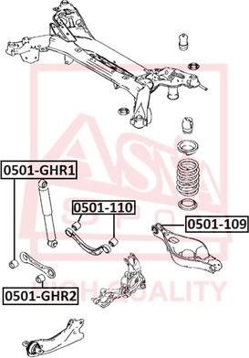 ASVA 0501-GHR1 - Сайлентблок, важіль підвіски колеса autozip.com.ua