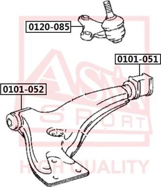 ASVA 0101-051 - Сайлентблок, важеля підвіски колеса autozip.com.ua