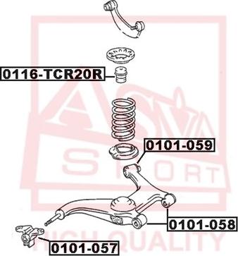 ASVA 0101-057 - Сайлентблок, важеля підвіски колеса autozip.com.ua