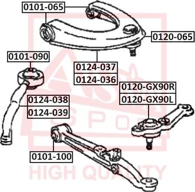 ASVA 0101-065 - Сайлентблок, важеля підвіски колеса autozip.com.ua