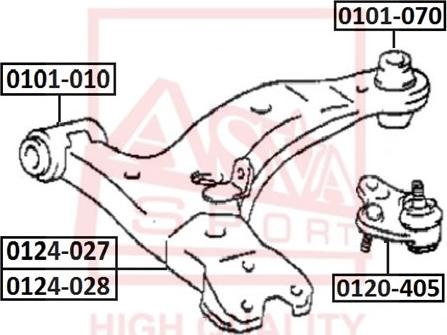 ASVA 0124-028 - Важіль незалежної підвіски колеса autozip.com.ua