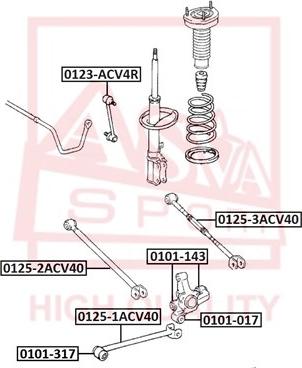 ASVA 0125-2ACV40 - Важіль незалежної підвіски колеса autozip.com.ua