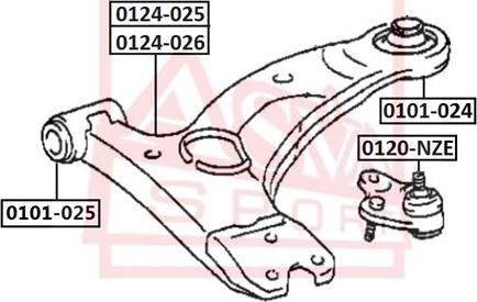 ASVA 0124-025 - Важіль незалежної підвіски колеса autozip.com.ua