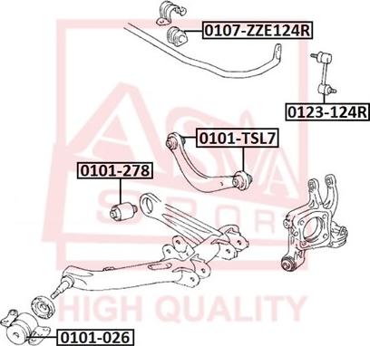 ASVA 0101-TSL7 - Сайлентблок, важеля підвіски колеса autozip.com.ua