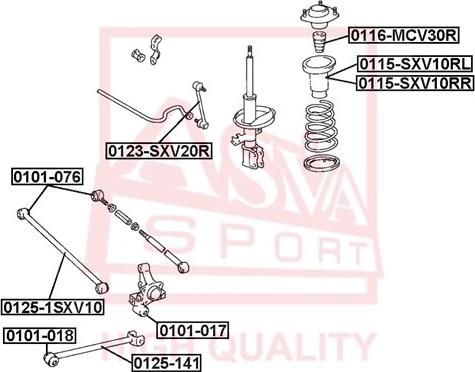 ASVA 0101-076 - Сайлентблок, важеля підвіски колеса autozip.com.ua