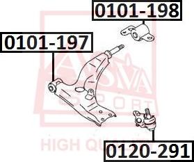 ASVA 0101-197 - Сайлентблок, важіль підвіски колеса autozip.com.ua
