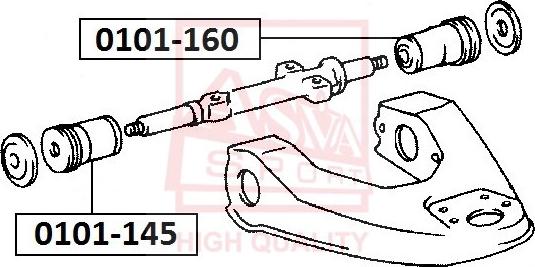 ASVA 0101-160 - Сайлентблок, важеля підвіски колеса autozip.com.ua