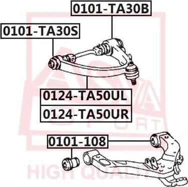 ASVA 0124-TA50UR - Важіль незалежної підвіски колеса autozip.com.ua