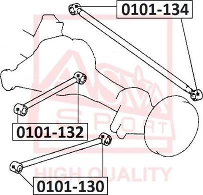 ASVA 0101-134 - Сайлентблок, важеля підвіски колеса autozip.com.ua