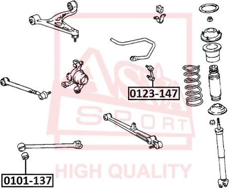 ASVA 0101-137 - Сайлентблок, важеля підвіски колеса autozip.com.ua