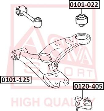 ASVA 0101-125 - Сайлентблок, важеля підвіски колеса autozip.com.ua