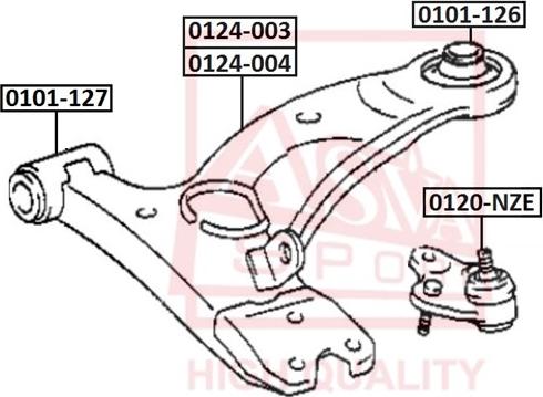 ASVA 0101-126 - Сайлентблок, важеля підвіски колеса autozip.com.ua