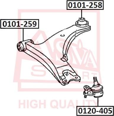 ASVA 0101-258 - Сайлентблок, важеля підвіски колеса autozip.com.ua