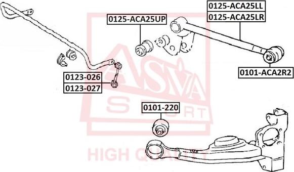 ASVA 0125-ACA25LR - Важіль незалежної підвіски колеса autozip.com.ua