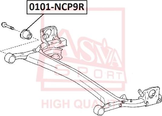 ASVA 0101-NCP9R - Сайлентблок, важіль підвіски колеса autozip.com.ua