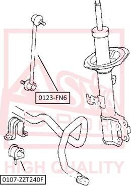 ASVA 0107-ZZT240F - Втулка, стабілізатор autozip.com.ua