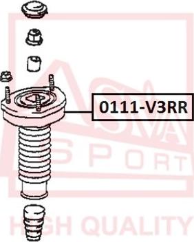 ASVA 0111-V3RR - Опора стійки амортизатора, подушка autozip.com.ua