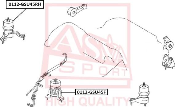 ASVA 0112-GSU45RH - Подушка, підвіска двигуна autozip.com.ua