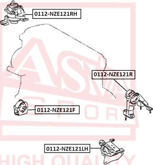 ASVA 0112-NZE121LH - Подушка, підвіска двигуна autozip.com.ua