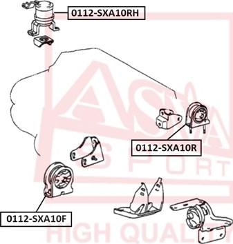 ASVA 0112-SXA10F - Подушка, підвіска двигуна autozip.com.ua