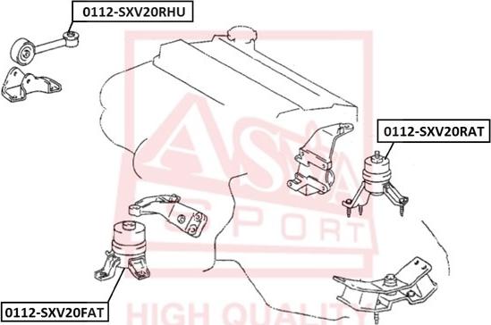 ASVA 0112-SXV20FAT - Подушка, підвіска двигуна autozip.com.ua