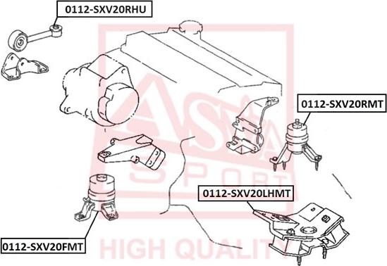 ASVA 0112-SXV20FMT - Подушка, підвіска двигуна autozip.com.ua