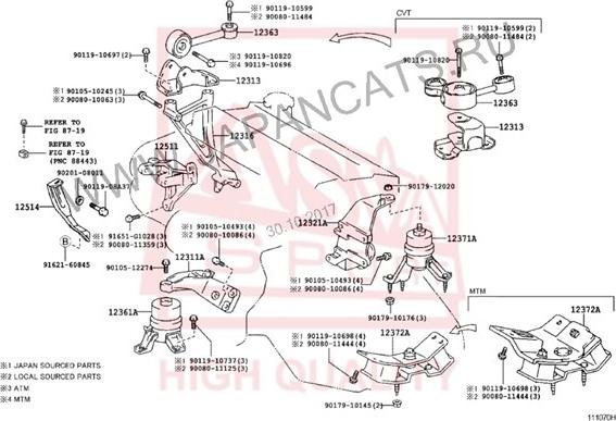 ASVA 0112-SXV20RMT - Подушка, підвіска двигуна autozip.com.ua