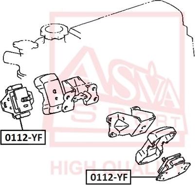 ASVA 0112-YF - Подушка, підвіска двигуна autozip.com.ua