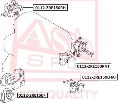 ASVA 0112-ZRE150RH - Подушка, підвіска двигуна autozip.com.ua