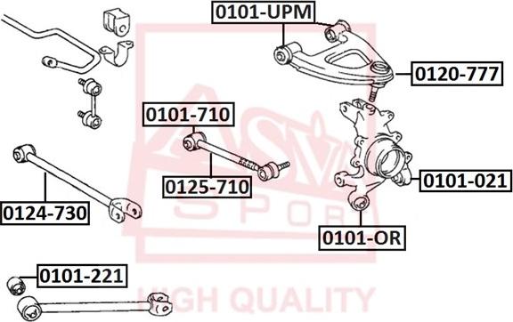 ASVA 0124-730 - Важіль незалежної підвіски колеса autozip.com.ua