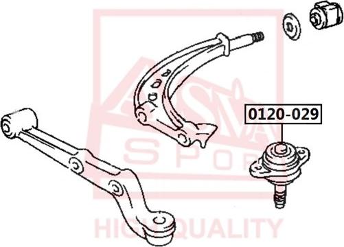 ASVA 0120-029 - Шарова опора, несучий / направляючий шарнір autozip.com.ua