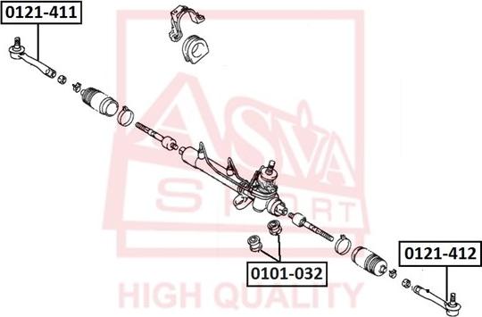 ASVA 0121-412 - Наконечник рульової тяги, кульовий шарнір autozip.com.ua