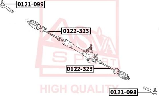 ASVA 0121-099 - Наконечник рульової тяги, кульовий шарнір autozip.com.ua