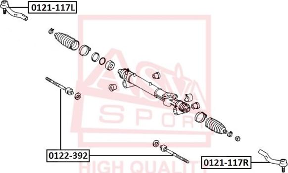 ASVA 0121-117R - Наконечник рульової тяги, кульовий шарнір autozip.com.ua