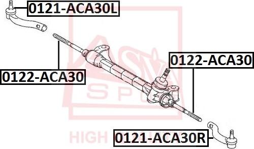 ASVA 0121-ACA30R - Наконечник рульової тяги, кульовий шарнір autozip.com.ua