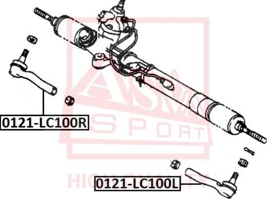 ASVA 0121-LC100R - Наконечник рульової тяги, кульовий шарнір autozip.com.ua