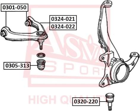 ASVA 0324-021 - Важіль незалежної підвіски колеса autozip.com.ua